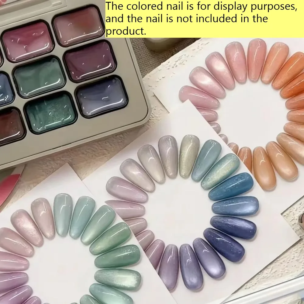 9 Colors Reflective Cat Eye Magnetic Nail Adhesive, Women's Nail Art Tools, Fashion Clear Style