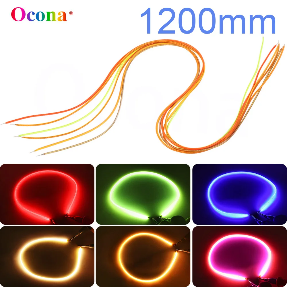 Elastyczny żarnik LED o długości 30 mm/60 mm/1200 mm do kreatywnych części lamp DIY Dioda DC 12 V/24 V Różowy Ciepły Biały Czerwony Niebieski Zielony Fioletowy