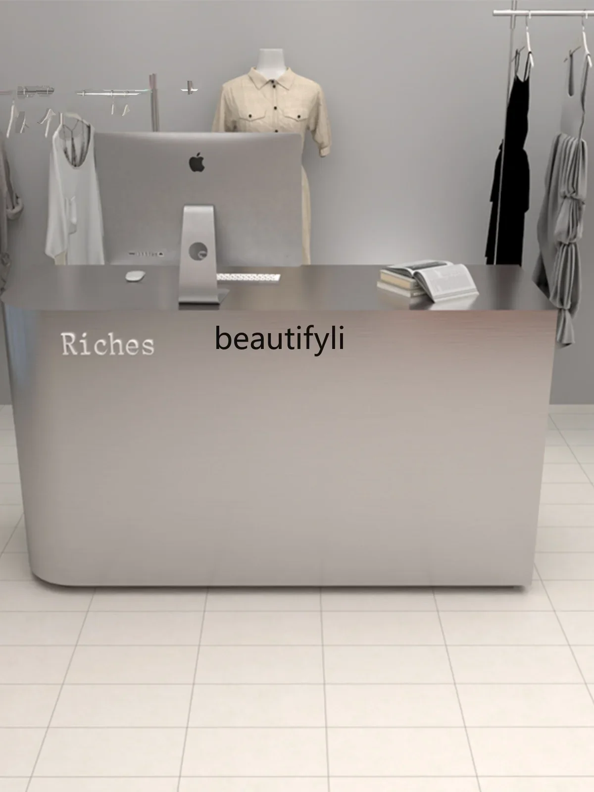 Stainless Steel Cashier Clothing Store Bar Shop Barber Beauty Salon Front Desk Company Reception