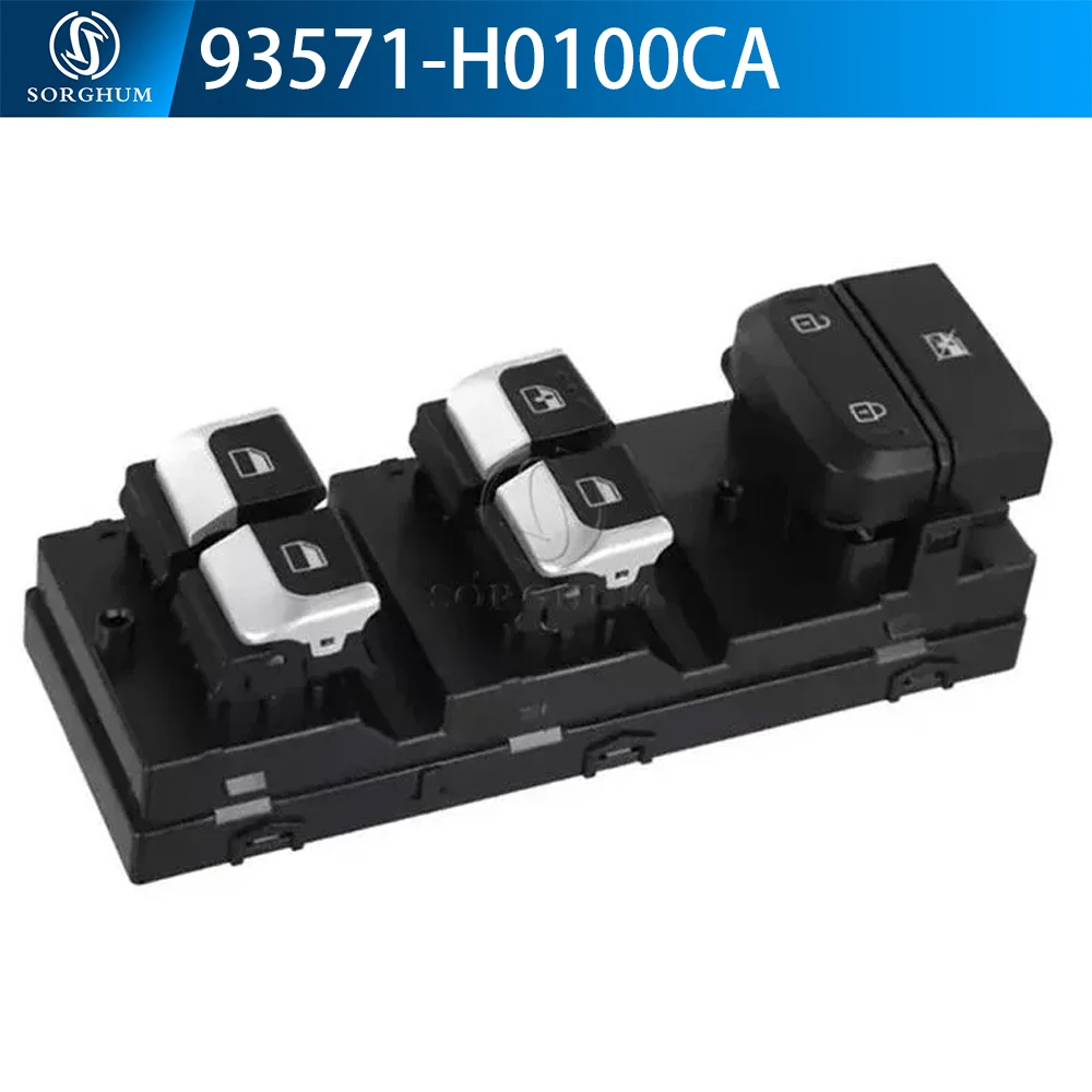 93571-H0100CA Front Left Window Lefter Control Switch with Red Light For Kia For Rio 2017 2018 2022 93571-H0100 93571-H0100CA