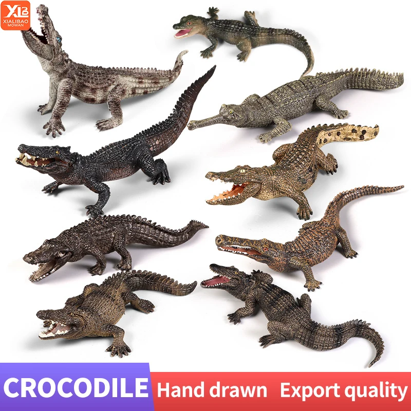 Figuras de Acción de Simulación Educativa - Rey del Nilo y Cocodrilos del Río Yangtze, Modelos de Animales Salvajes para Niños, Colección de Juguetes