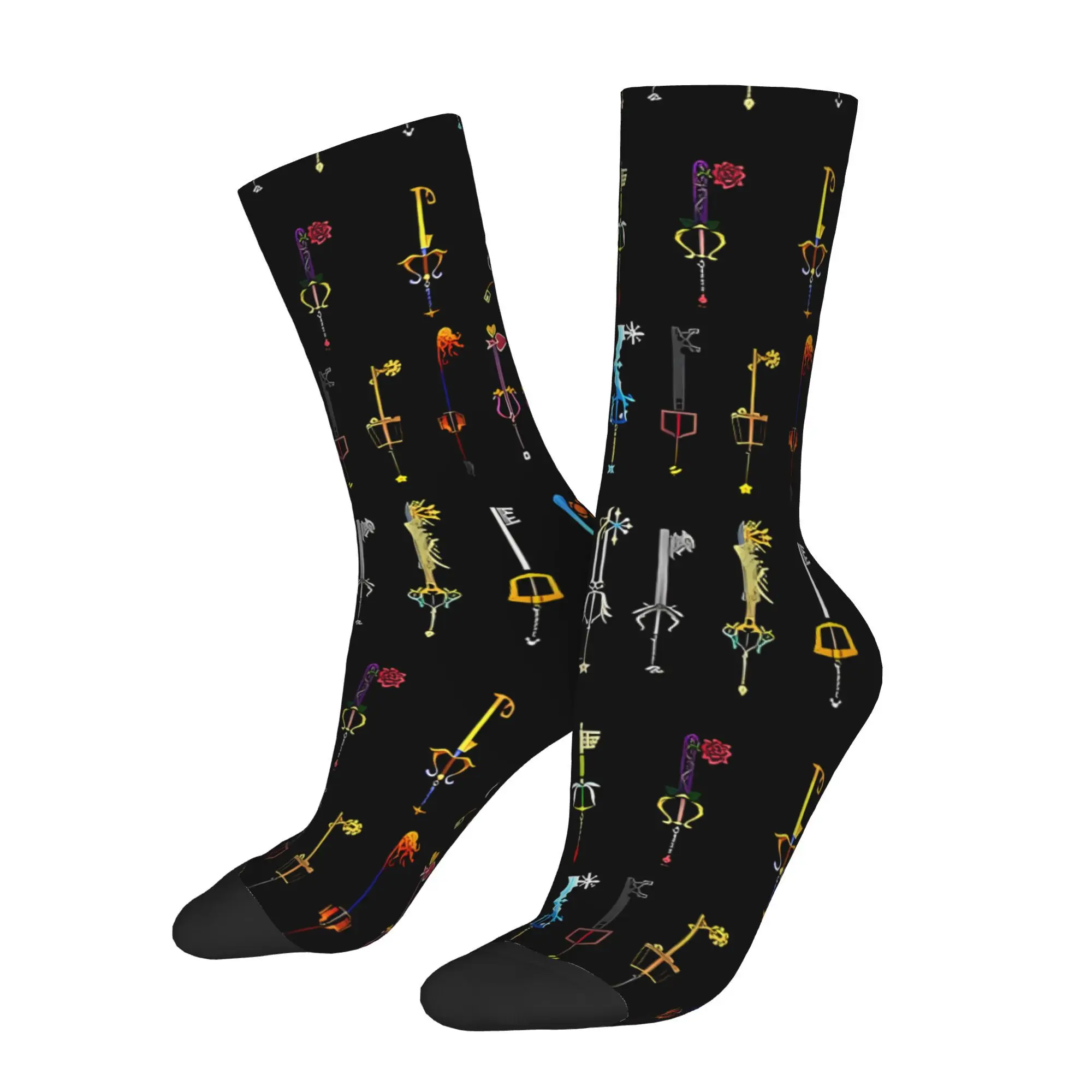 

Kingdom Hearts Keyblades Sock Printed Man Polyester Fashion