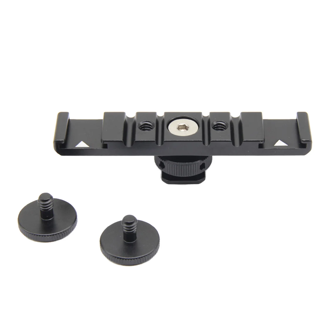 Doppel Kalten Blitzschuh Adapter Halterung Verlängerung Halter Video Halterung für Canon für Nikon Stativ DSLR Kameras Blitzlicht Mikrofon – Detail 3