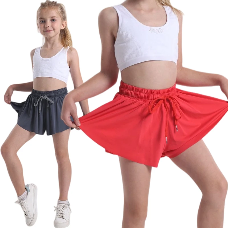 Athletic Flowy Shorts for Kid Girls 3-14 Years Teens Girl Butterfly Flowy Shorts Skirts Running Active Workout Sports for Summer