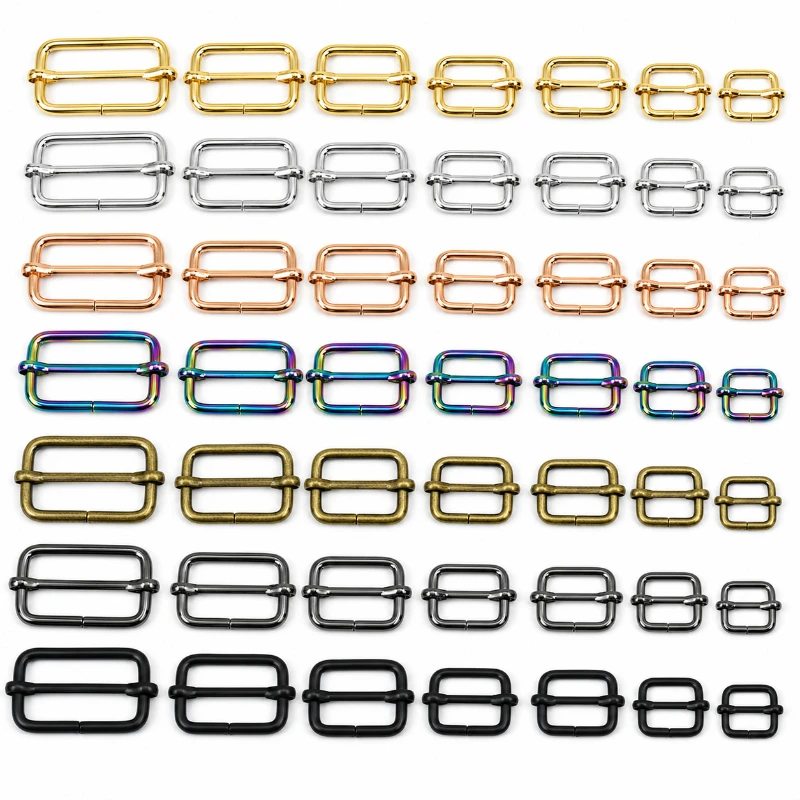 10Pcs 13-50mm Metal Tri Glide Slider Buckles Webbing Strap Adjuster for Backpack Luggage Belt Connect Clasp Hardware Accessories