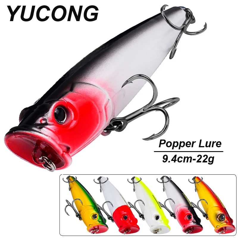 Yucong 1pc laut popper leurre 9,4 cm-22g top water fisch köder schwimmender harter köder wobbler cebo duro hart koder fischerei isca