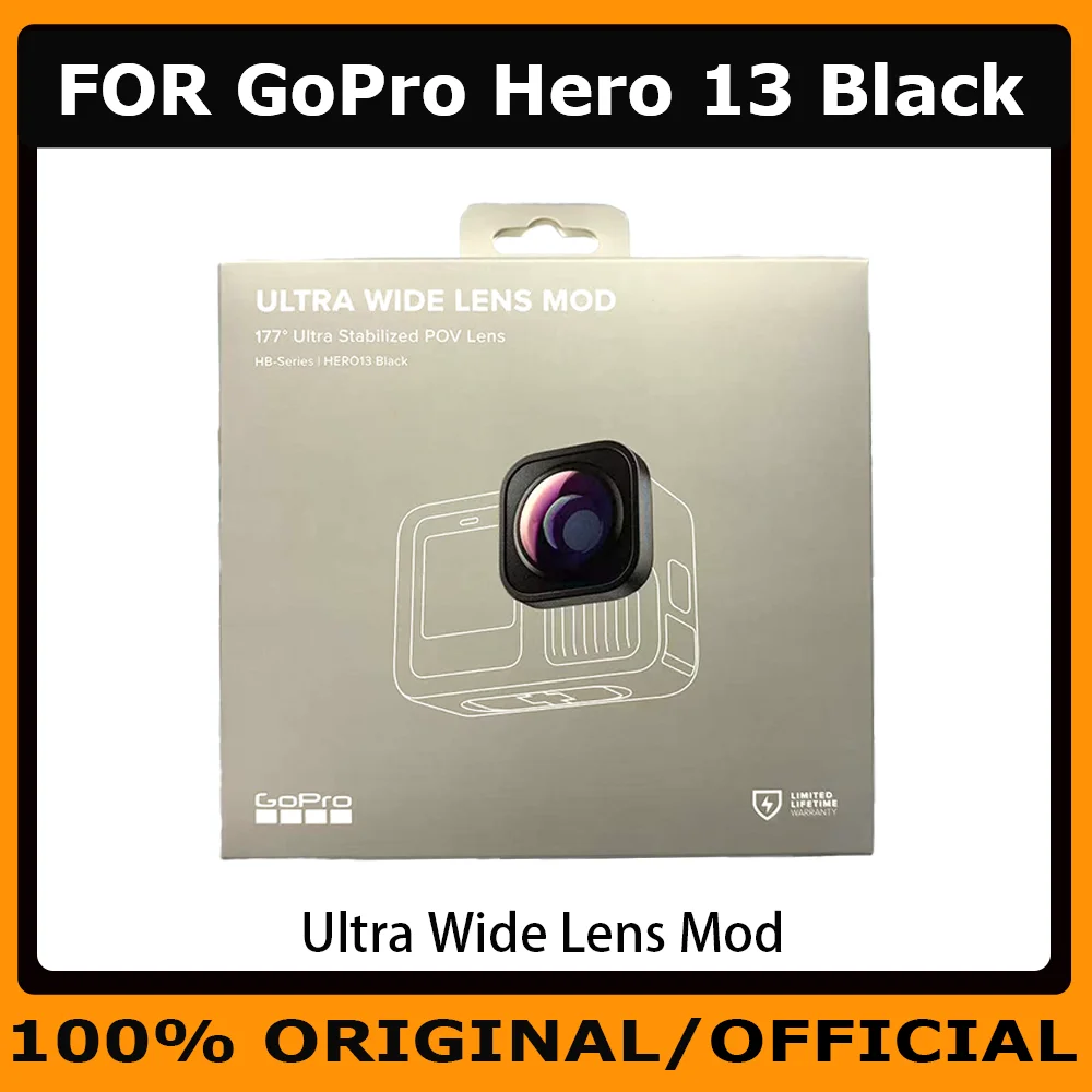 Official & Original GoPro Hero 13 Black Accessories - Ultra Wide Lens Mod, HB-Series | 177° Ultra Stabilized POV Lens