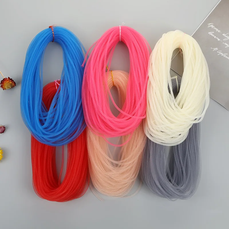 2Meter 4/6/8/10mm Mesh Braid Tubing Soft Tubular Crin Flat Plain DIY Bracelet Necklace Party Decoration Craft Supplies Polyester