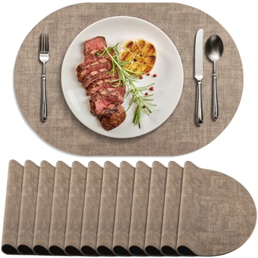 

Моющиеся термостойкие овальные подставки под тарелки из искусственной кожи, нескользящие, водонепроницаемые, для использования в помещении и на улице