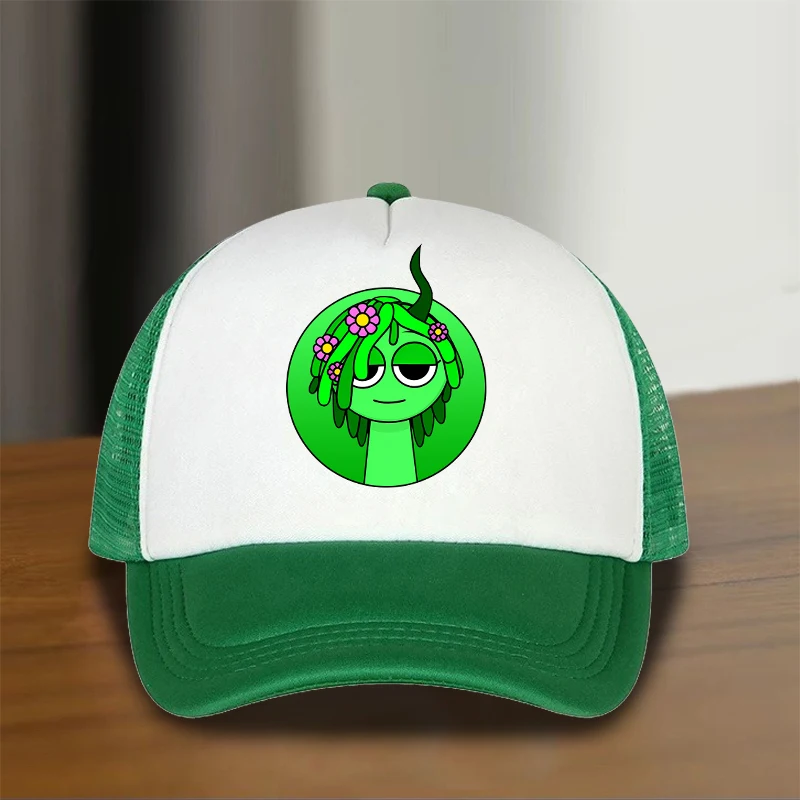 Sprunki Summer Mesh Baseball Cap Boys Girls Fashion Casual Breathable Unisex Street Hip Hop Trucker Caps Cute Cartoon Visor Hats view 2