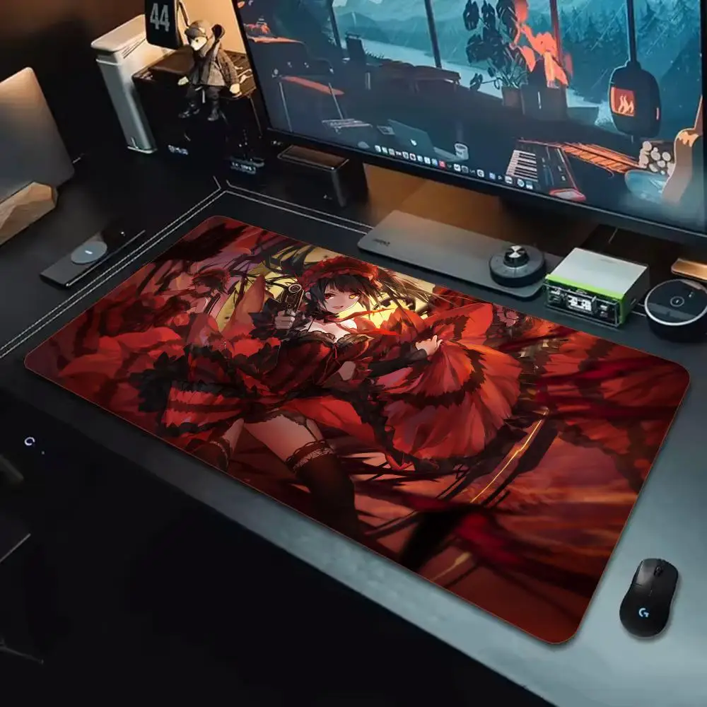 

Коврик для мыши Gamer Date A Live, коврики для клавиатуры, резина Kawai, нескользящий настольный коврик, XXL90x40 см