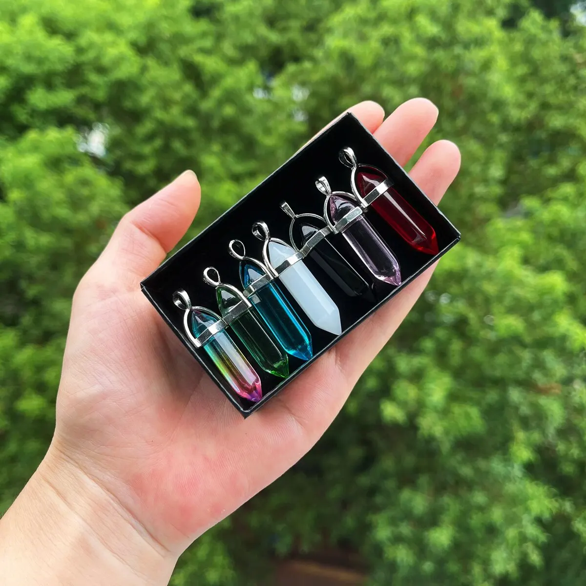 7 قطعة/المجموعة رصاصة شكل شفاء وأشار شقرا الخرز بلورات لصنع المجوهرات ديكور مكتب المنزل عيد الميلاد عيد ميلاد الأعمال