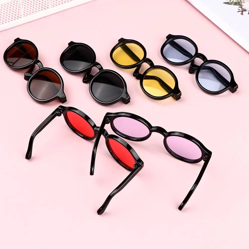 New Round Frame Miniature Doll Glasses Doll Sunglasses Clear Lens Eyeglasses For Blythe Doll Accessories Plush Doll Glasses