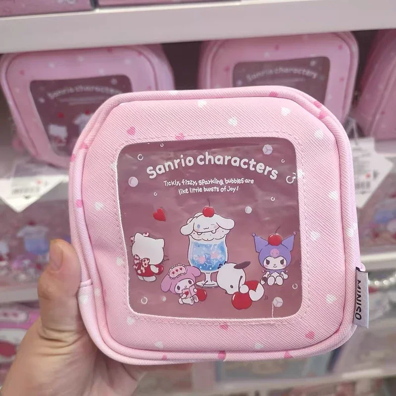 

Hello Kitty Sanrio Cosmetic Bag PVC Waterproof Storage Bags Anime Large Capacity Wash Pouch Transparent Toiletries Organizer