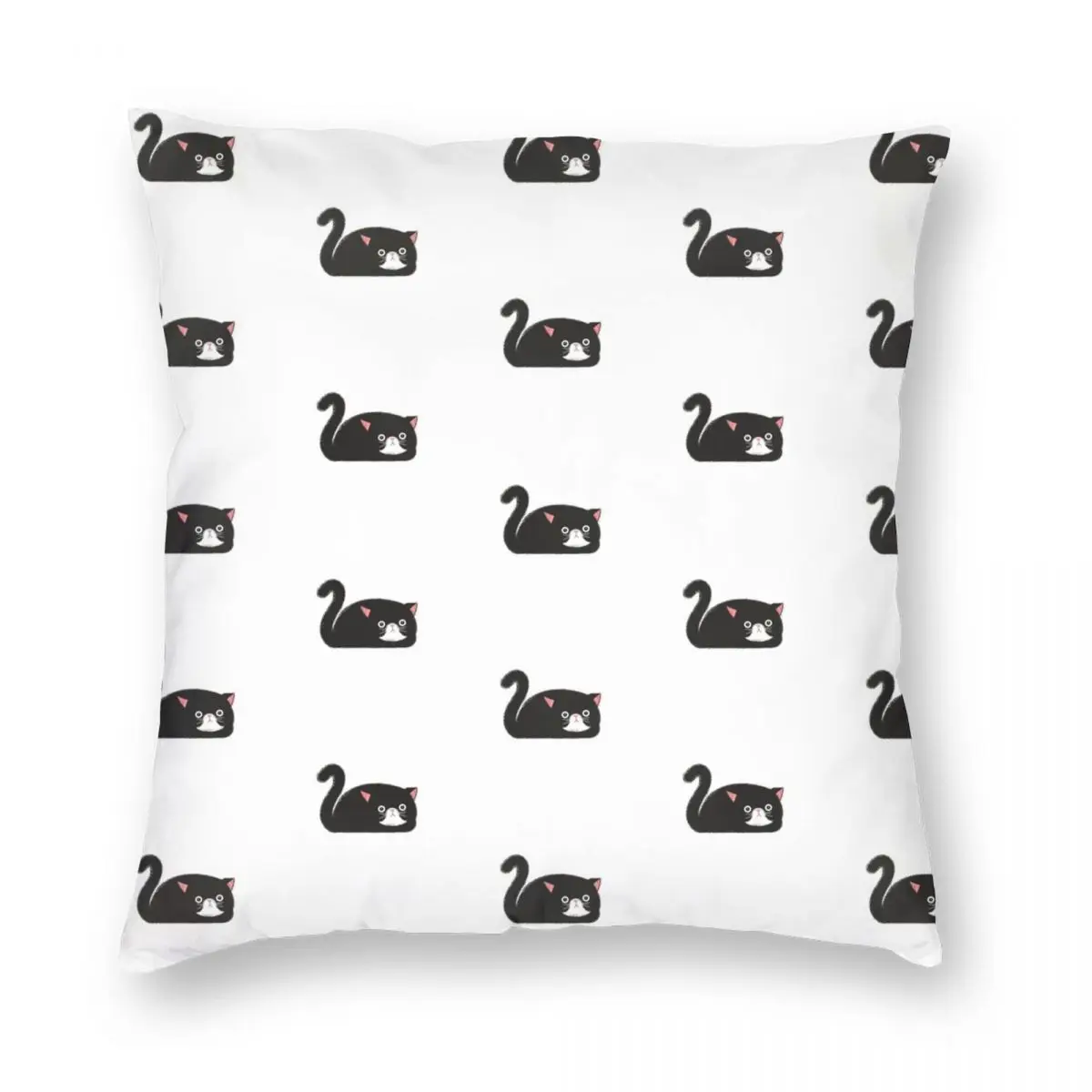 Black Sitting Cat Transparent Background Pillowcase Printing Cushion Cover Decorations Throw Pillow Case Cover Sofa Square 45X45