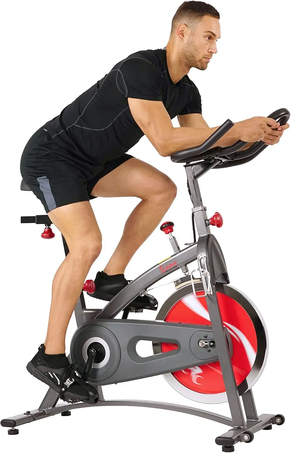 

Stationary Exercise Bike Machine w/4-Way Adjustable Cushion Seat & Multi-Grip Handlebar, Indoor Cycling Equipment for Home Cardi