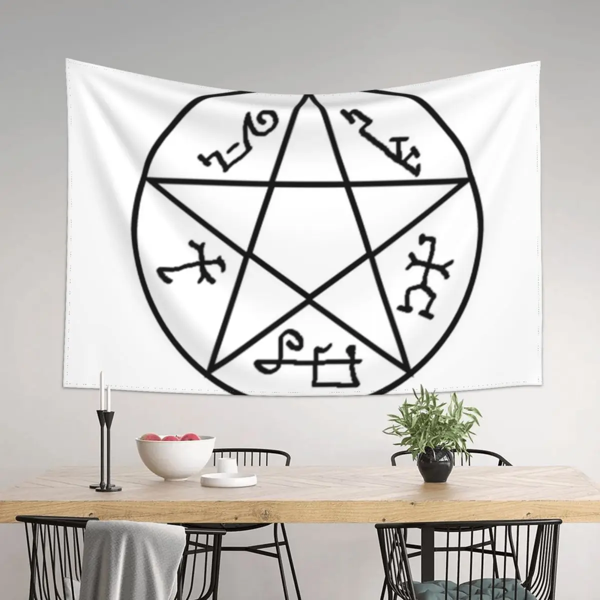 

Supernatural devils Trap Symbol Tapestry Room Decor Aesthetic Carpet On The Wall Wall Deco House Decorations Tapestry