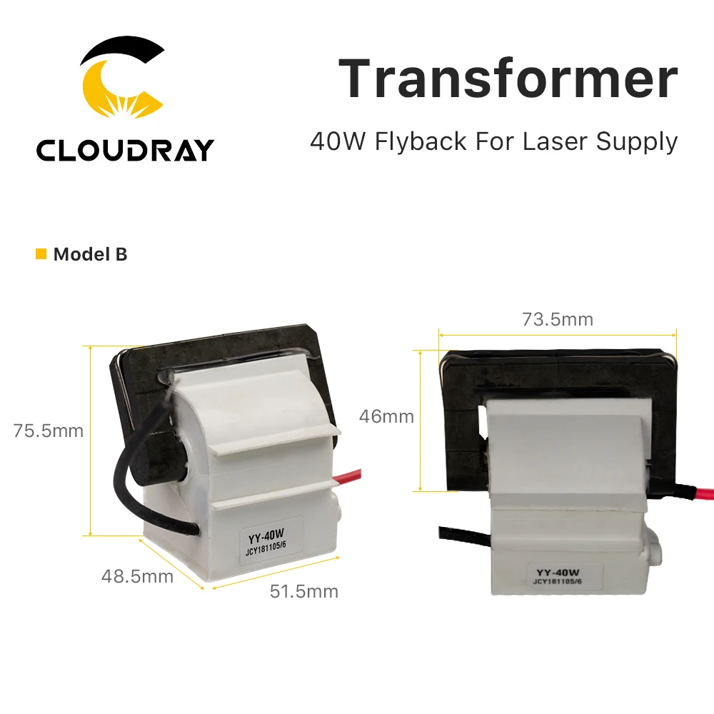 Cloudray 40W High Voltage Flyback Transformer Model B for CO2 40W Laser Power Supply