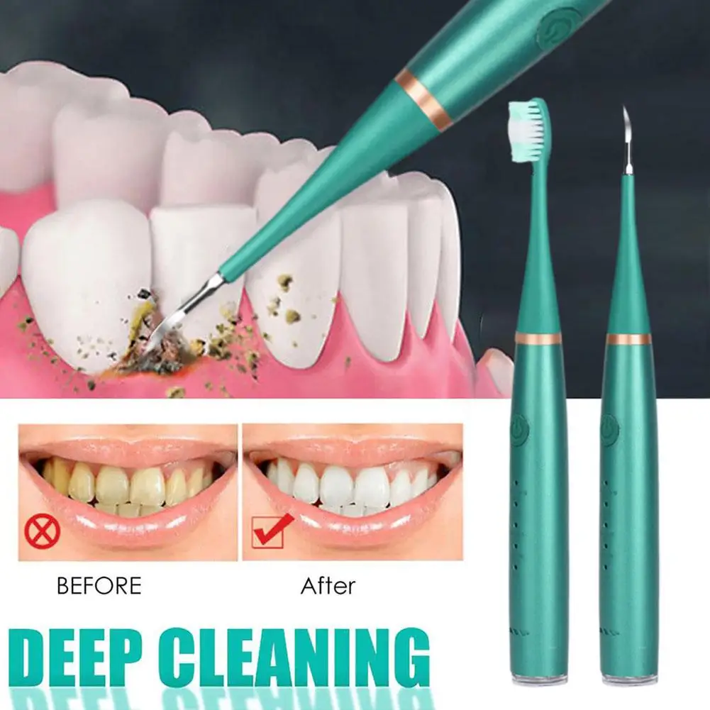 Limpador de dentes elétrico com cabeças substituíveis, branqueador dental, removedor de mancha, higiene bucal, placa tártaro, Z9h0