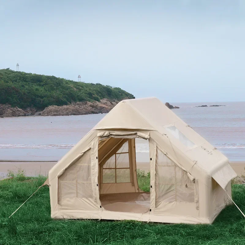 

Camping inflatable tent outdoor free construction light luxury equipment first floor room 2-3 people family roof tent rainproof