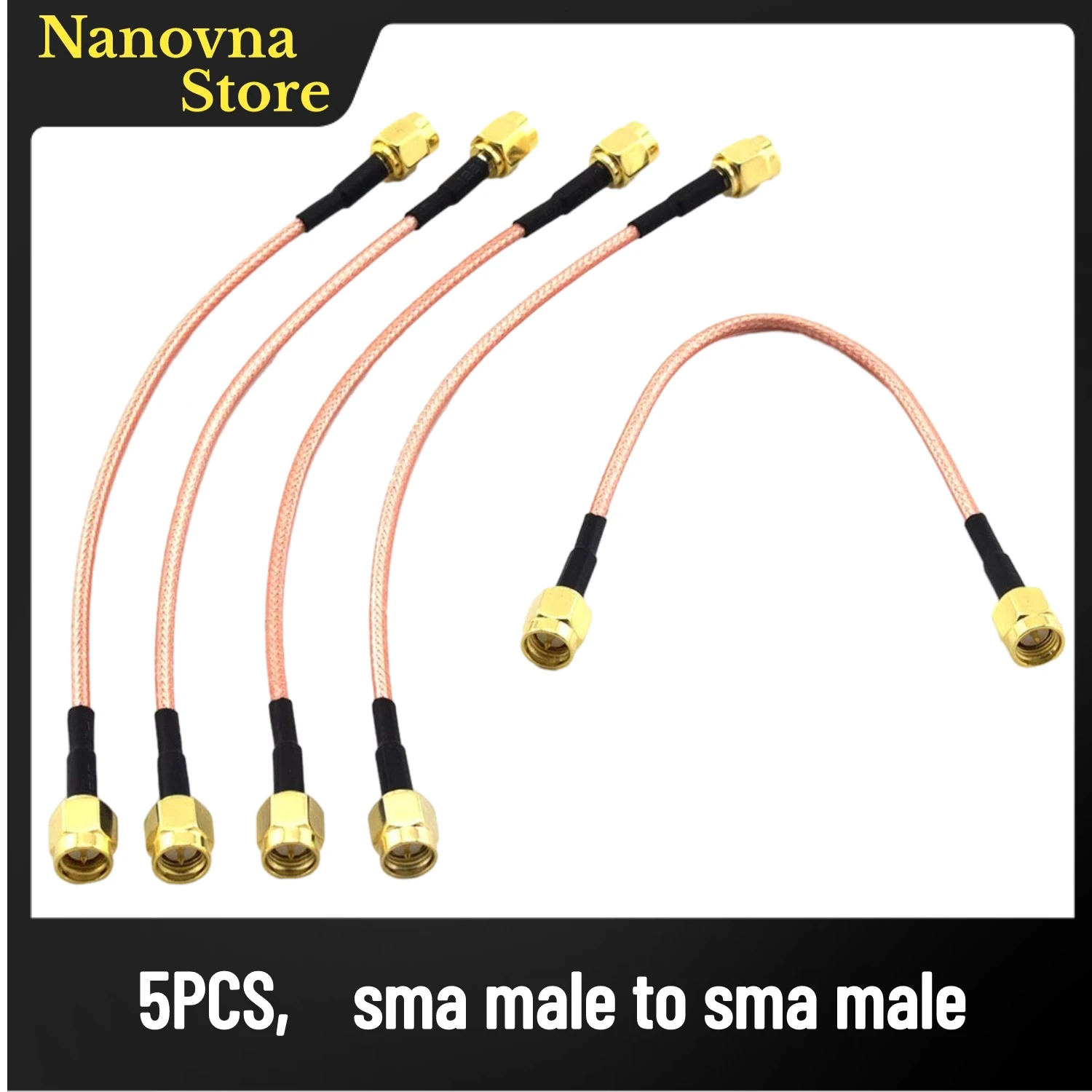 

Nanovna 5 шт. RG316 коаксиальный кабель RF SMA «папа» к SMA «папа» удлинительный антенный кабель 11,8 дюйма/30 см гибкая перемычка адаптера, 50 Ом