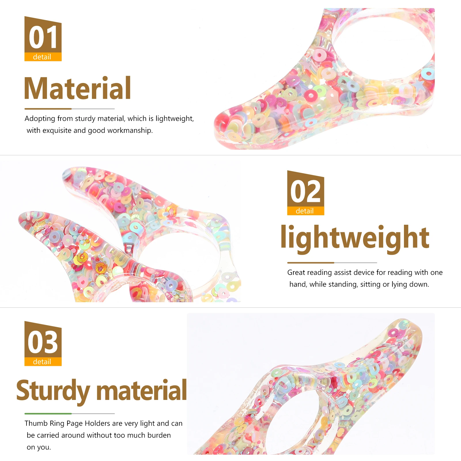 

2pcs Thumb Ring Bookmark For Lovers Gifts Portable Thumb Book Page Holders Book Finger Holder Page Spreader For Reading