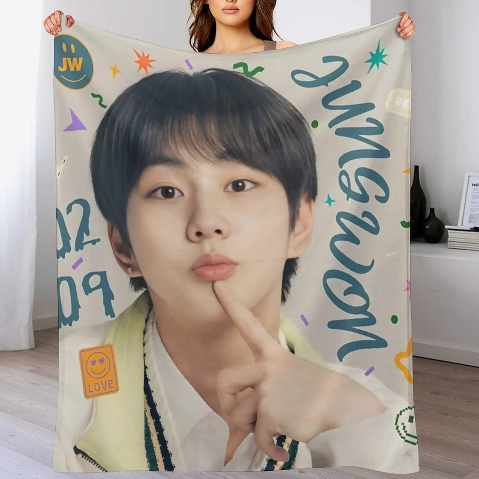 Jungwon birthday (KPOP) Throw Blanket decorative Flannel Thermals For Travel Tourist Blankets