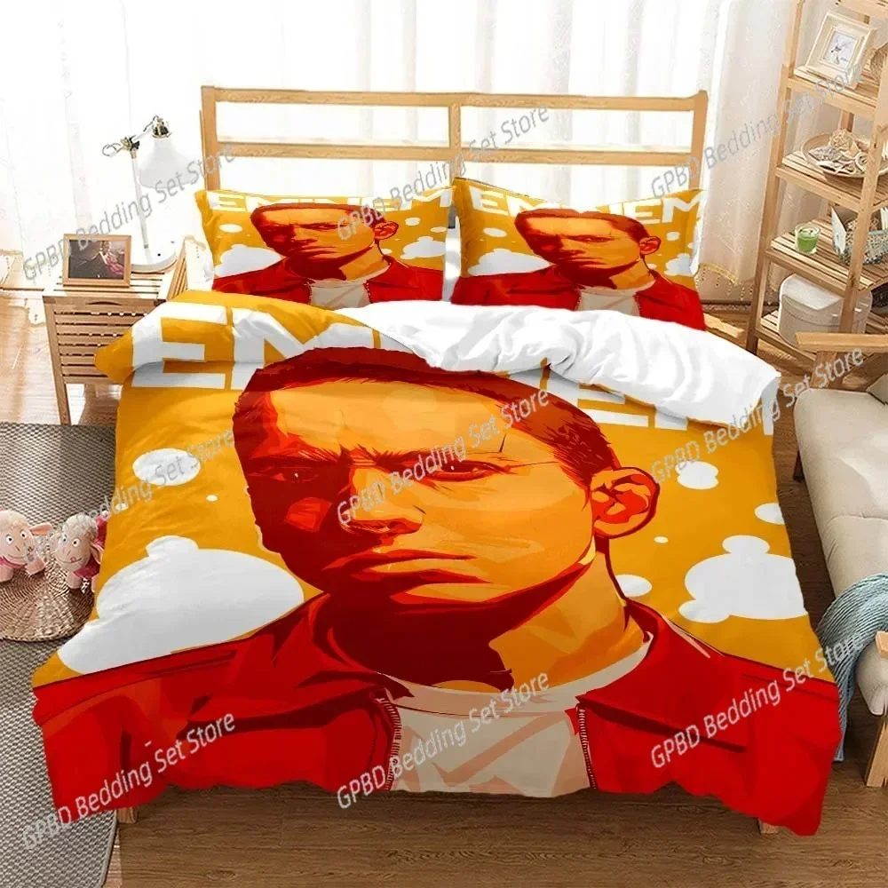 Hip -hop sänger Eminem Bedding Set Boys Girls Twin Queen Size Duvet Cover Pillowcase Bed Boys Adult Fashion Home Textileextile