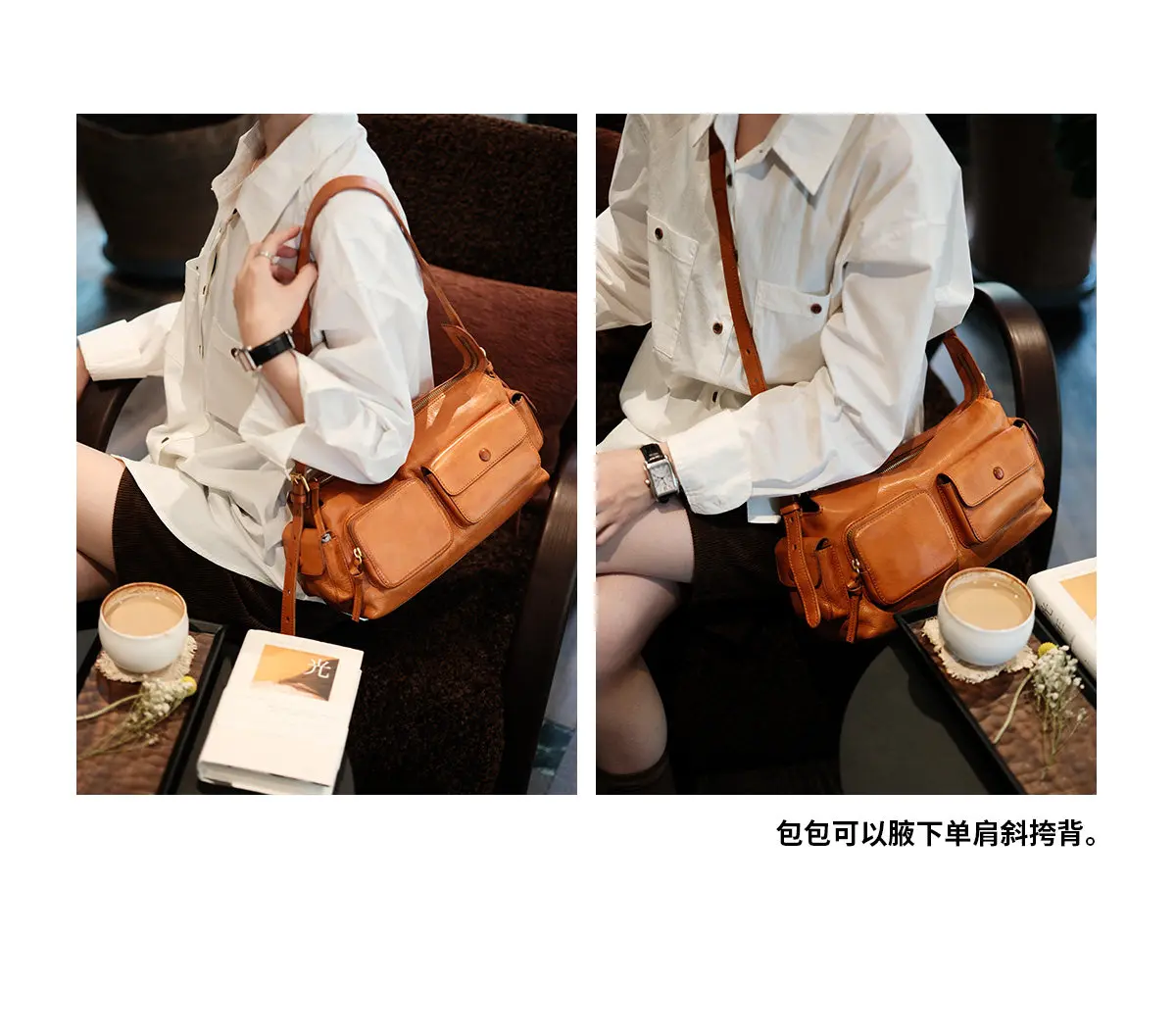 PNDME Outdoor-Pendler-Vintage-Luxus-Handtasche aus echtem Leder, Damen-Umhängetasche, lässige Designer-Umhängetasche aus Kuhleder – Detail 5