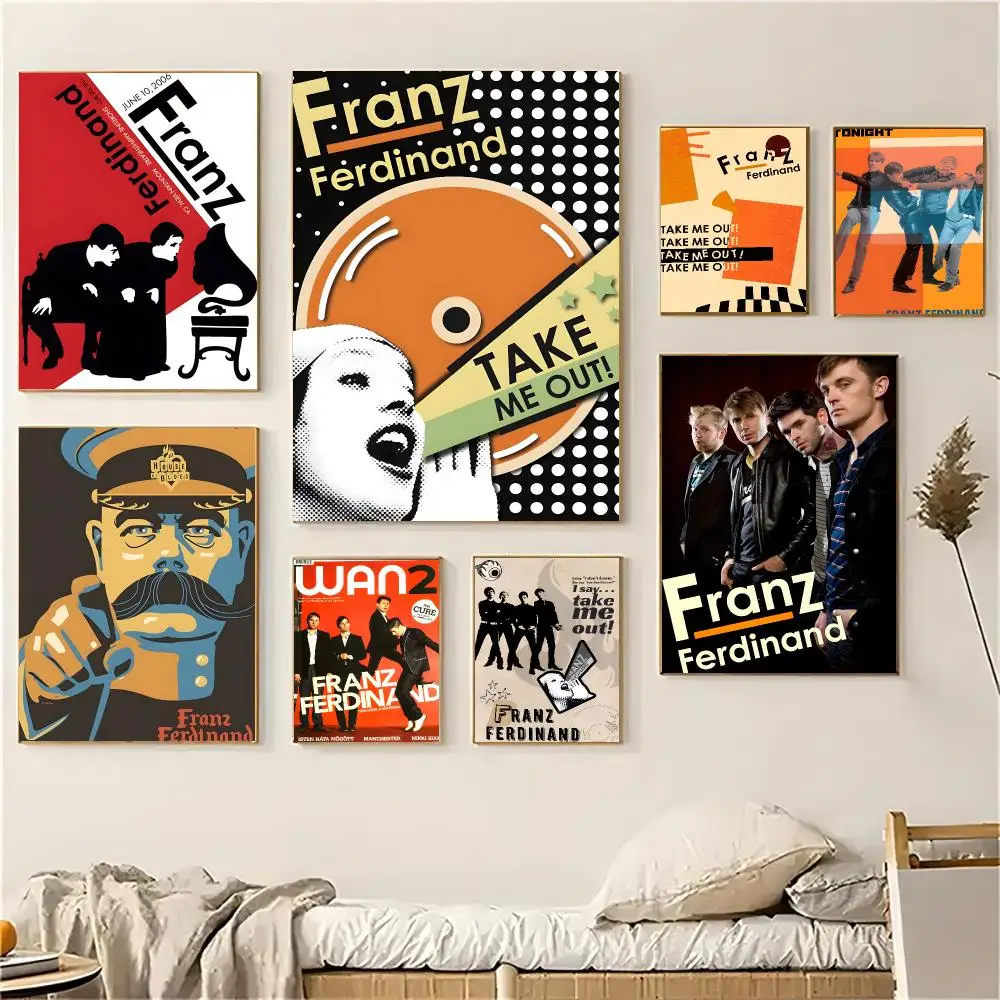 Franz Ferdinand Band Indie Rock Poster Self-adhesive Advanced Aesthetic Printing Paper Wall Art for Living Room Home Decor