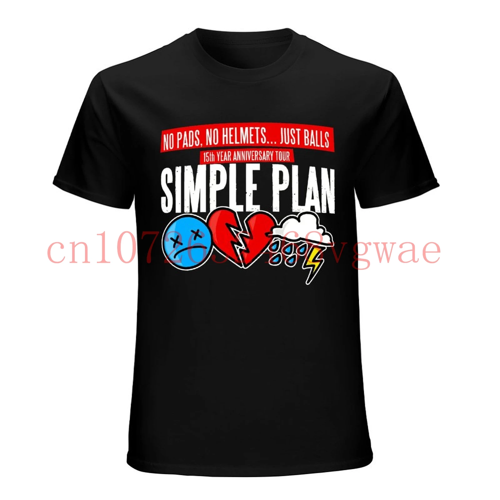 

New Popular Simple Plan 15th Anniversary Tour Mens Black T-Shirt Size S-4XL