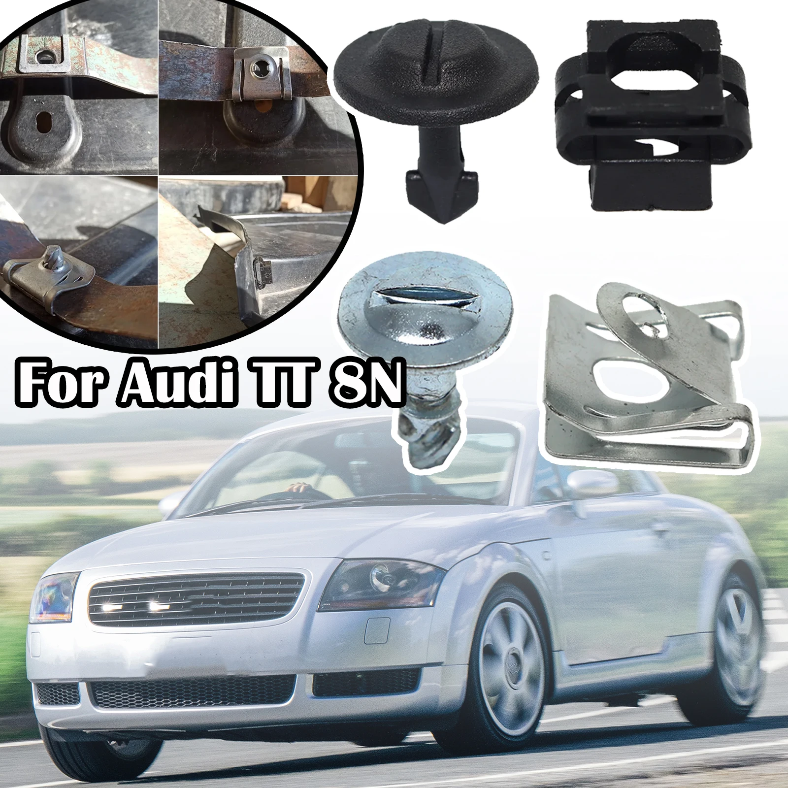 Engine Undertray Fixing Clips Screw Underbody Shield Rivets Kit For Audi TT 8N 1998 - 2003 2004 2005 2006 Coupe B3 8B 1988-1996