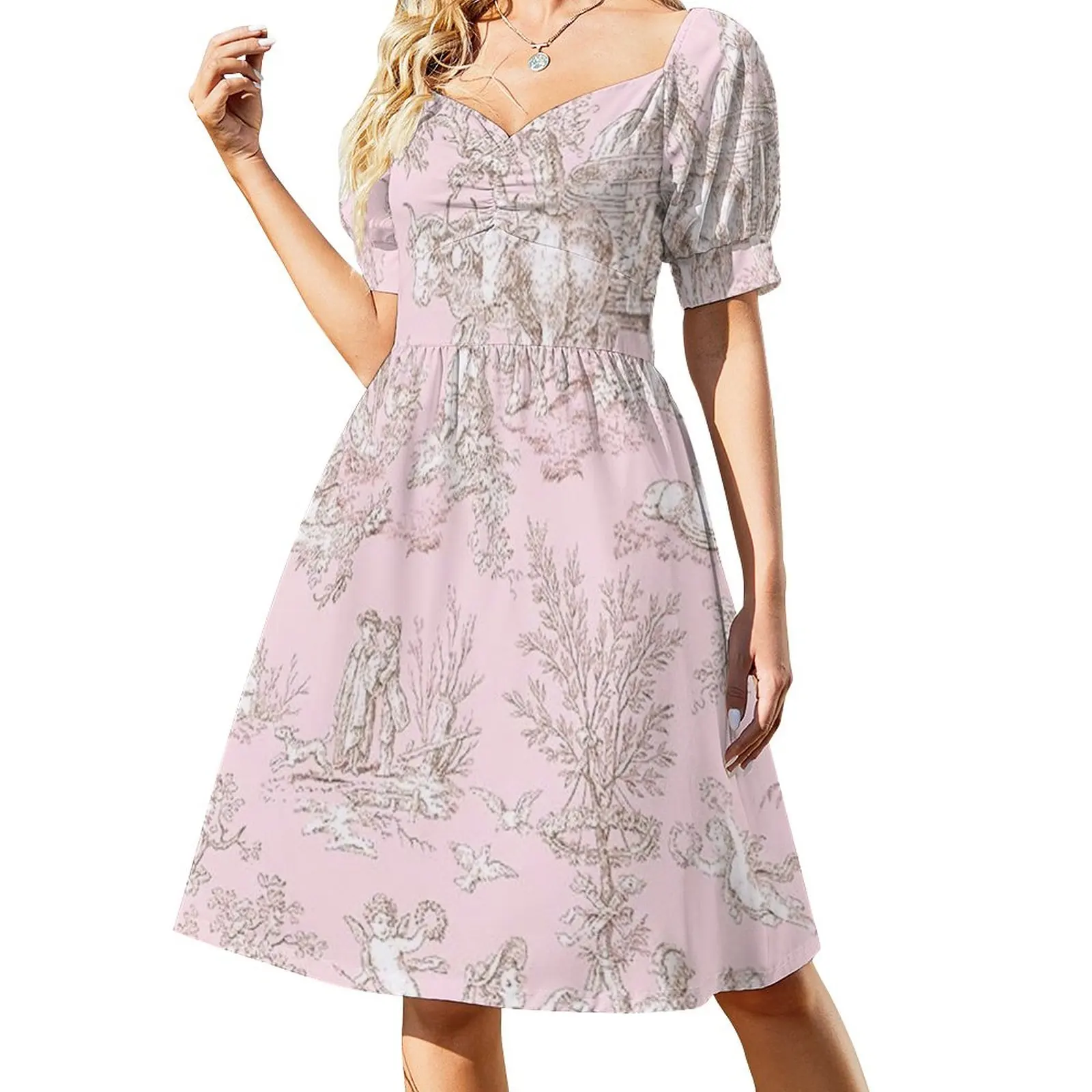 French Country Pink Toile Dress festival outfit women dresses for womens