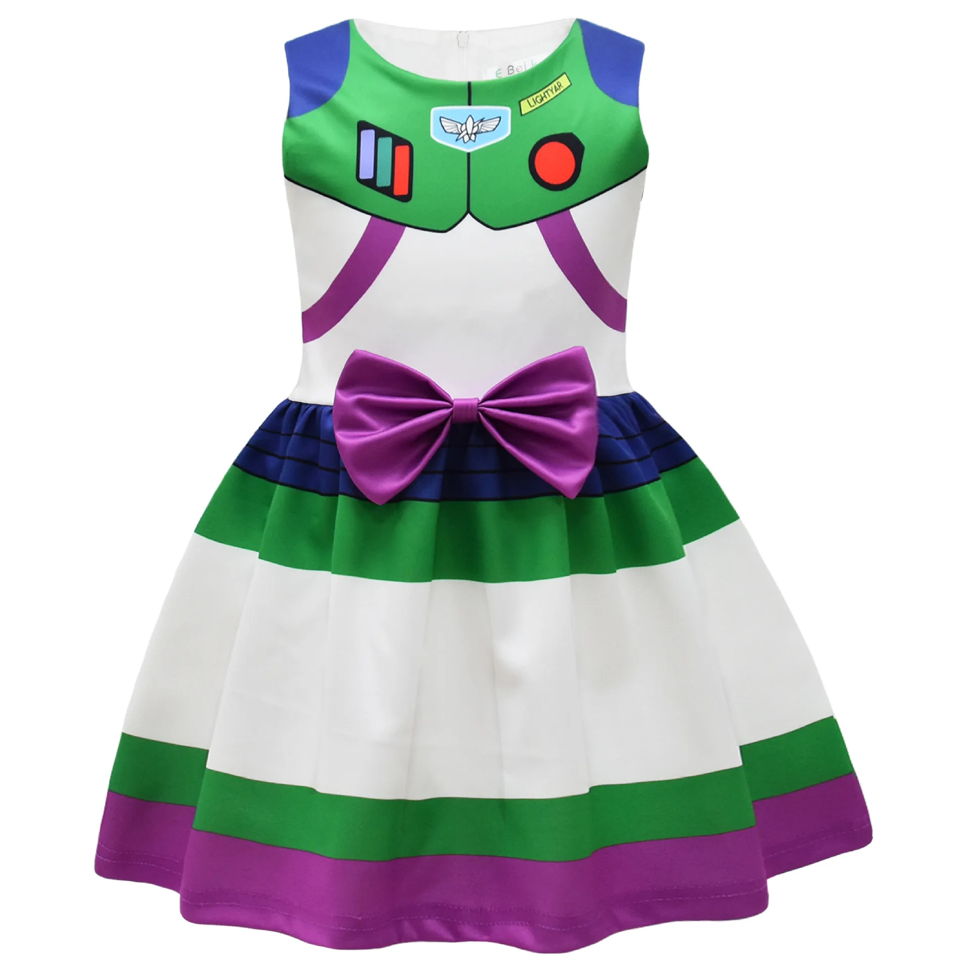 2024 New Disney Toy Story Digital Printed Girls Dress Girls Bow Dresses Girls Clothes Birthday Party Costume for Children