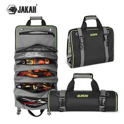 Roll Up Tool Bag, Multi-pockets Tool Organiser 600 Denier with 6 Interior Pockets, 68x36cm, Ideal for Craftsmen, Electricians