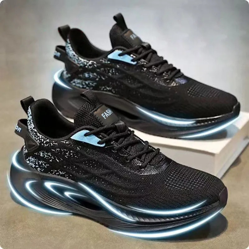 New breathable mesh men's sports shoes lightweight oft soled anti slip student running shoes view 3