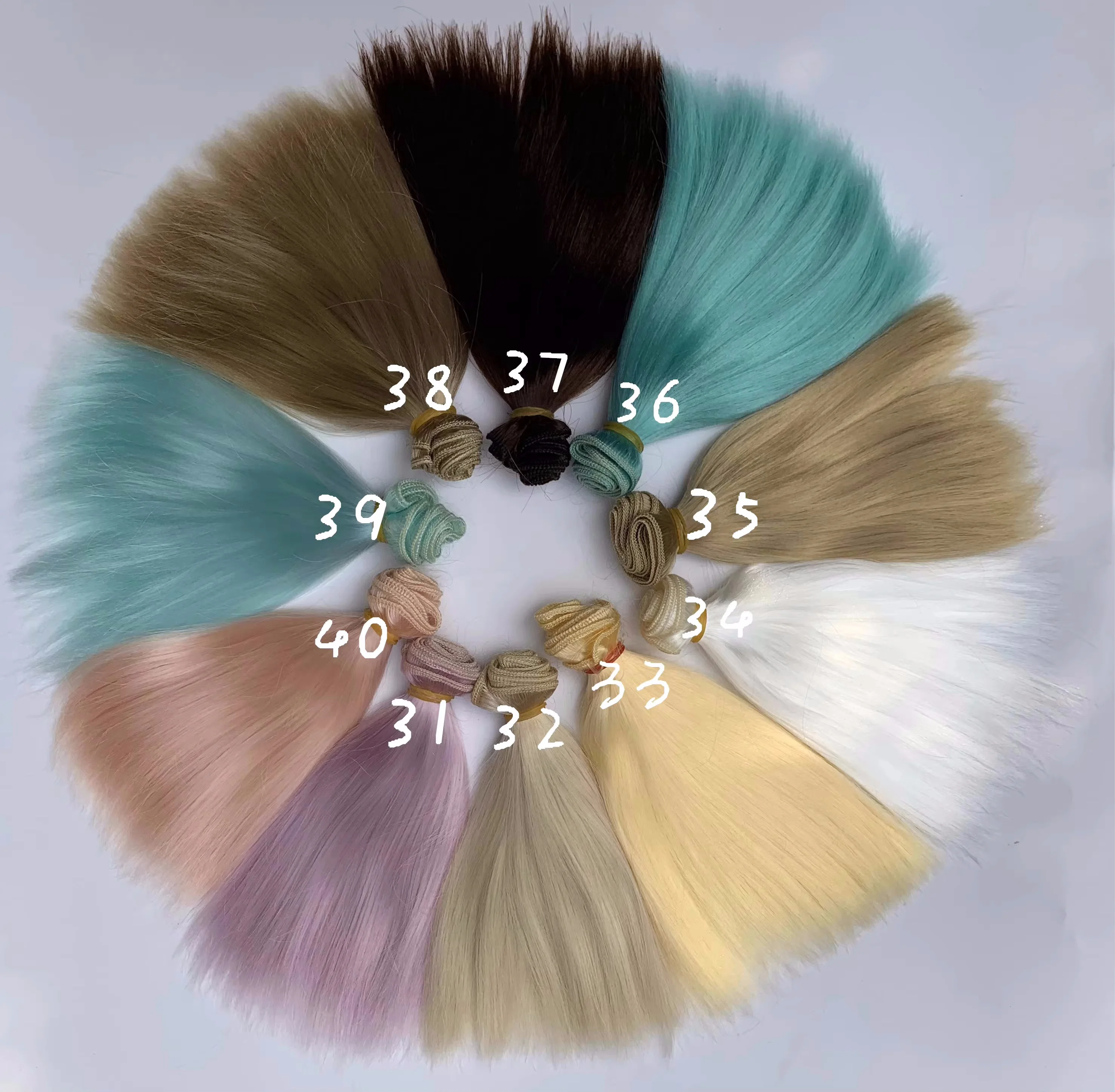 Peruca de boneca bjd/sd, pacotes longos e retos, 15cm, 20cm, 25cm, brinquedo, meninas, imitação marrom, mohair, leite macio, seda, presentes, acessórios de boneca