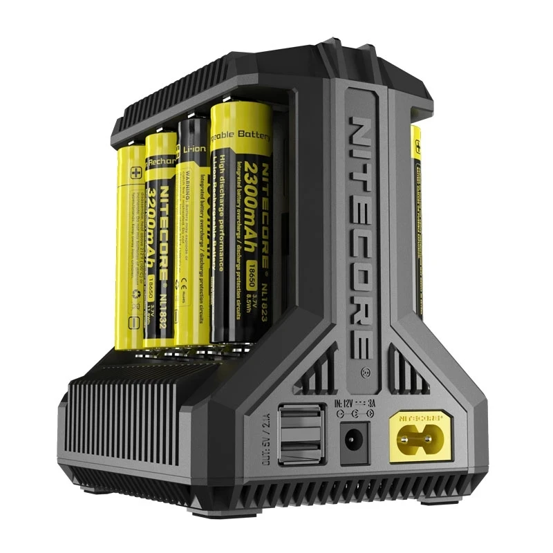 Nitecore i8 Intelligent Charger 8 Slots Total 4A Output Smart Charger for IMR18650 16340 10440 AA AAA 14500 26650 and USB Device