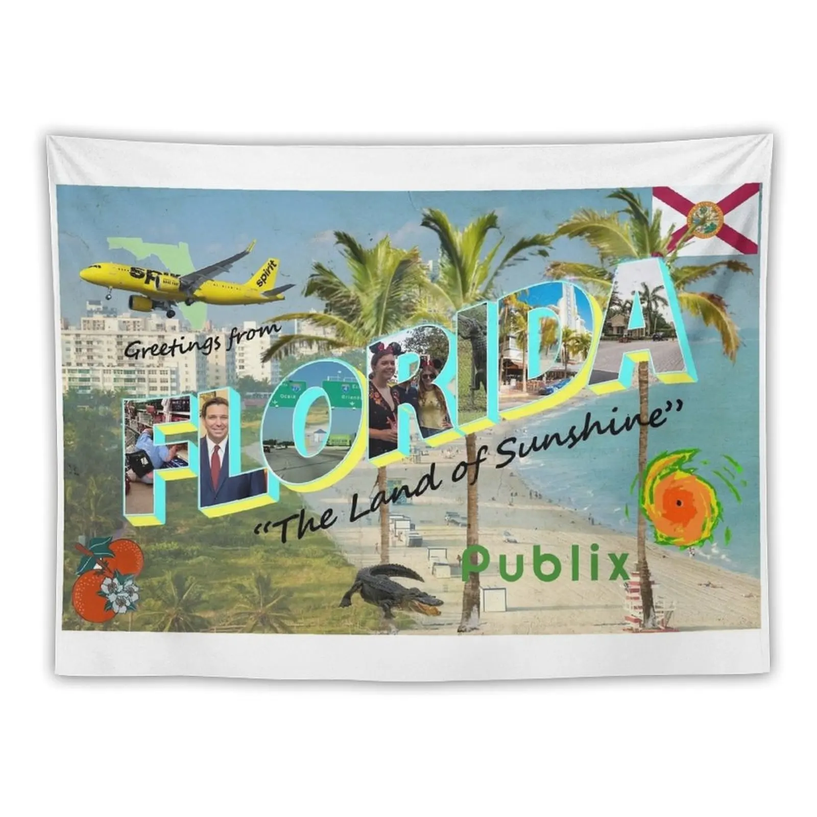 

Florida Meme Postcard Tapestry Room Decor Room Decor Aesthetic Tapestry