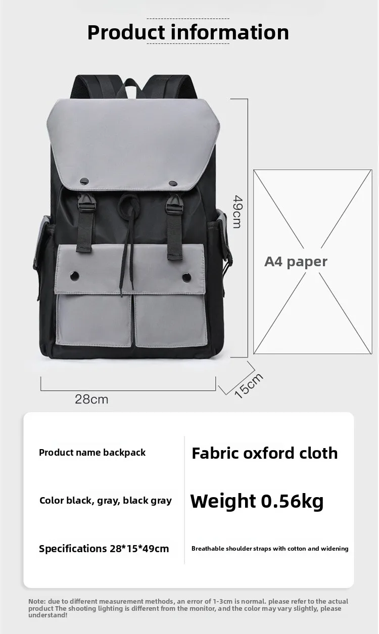 New Business Men's Backpack, Outdoor Casual Large-capacity Computer Travel Bag, Multi-functional Waterproof Flip Cover Backpack