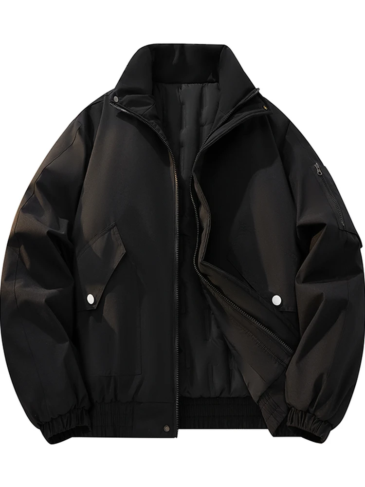 

Warm Cotton Jacket Men's Casual Fall Winter New Style Fashionable Versatile Bread Style Coat Standard Fit Urban Fashion