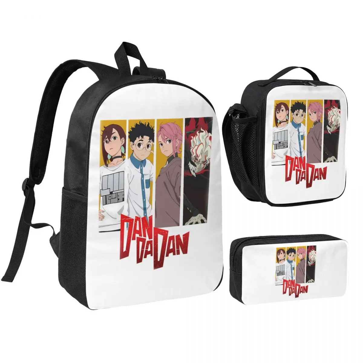 

Anime Dandadan Turbo Granny Cat Backpack Boys Girls BookBag School Bag Shoulder Bags 3ps Insulated Lunch Bag Pencil Case