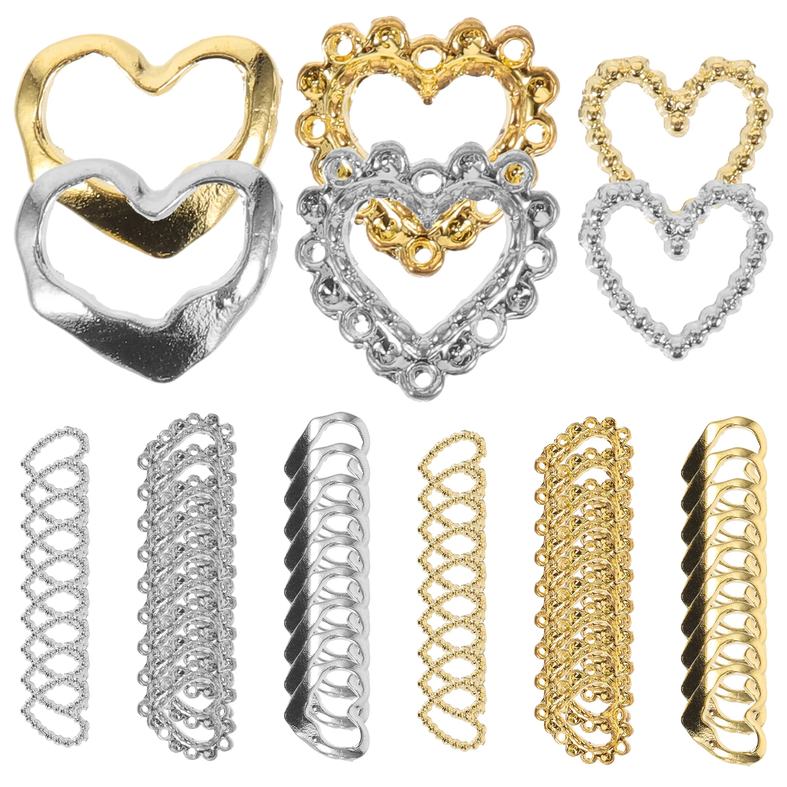 Breloques pour ongles en forme de cœur, 60 pièces, décorations de manucure mignonnes pour femmes, fournitures de Nail Art, petites pierres précieuses pour faux ongles naturels