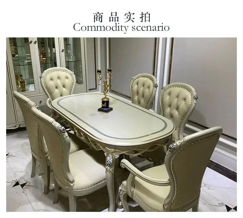 Picture 7: European solid wood dining table simple cold style dining table and chair combination
