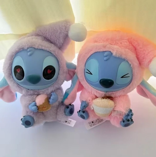 New Stitch Eat Some Thing Before Sleep Series ไวนิลกล่องตาบอดกระเป๋าจี้ตุ๊กตาน่ารักตุ๊กตา Mystery Box ของเล่นของขวัญแปลกใจ