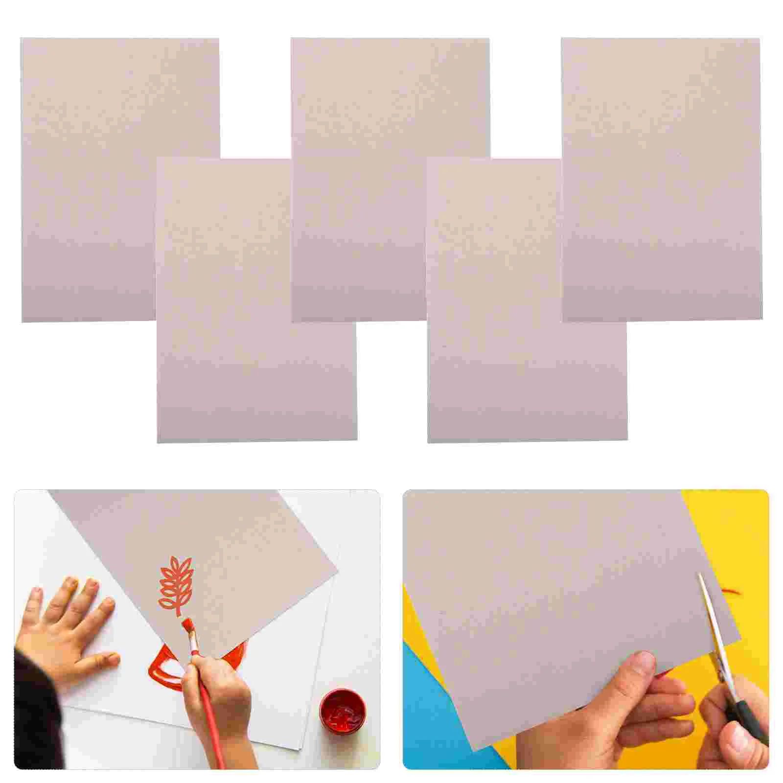 10 Pcs Cardboard Cards Making Paperboard Children DIY Toy Thickened Light Grey for Kids Kindergarten Material Accessories