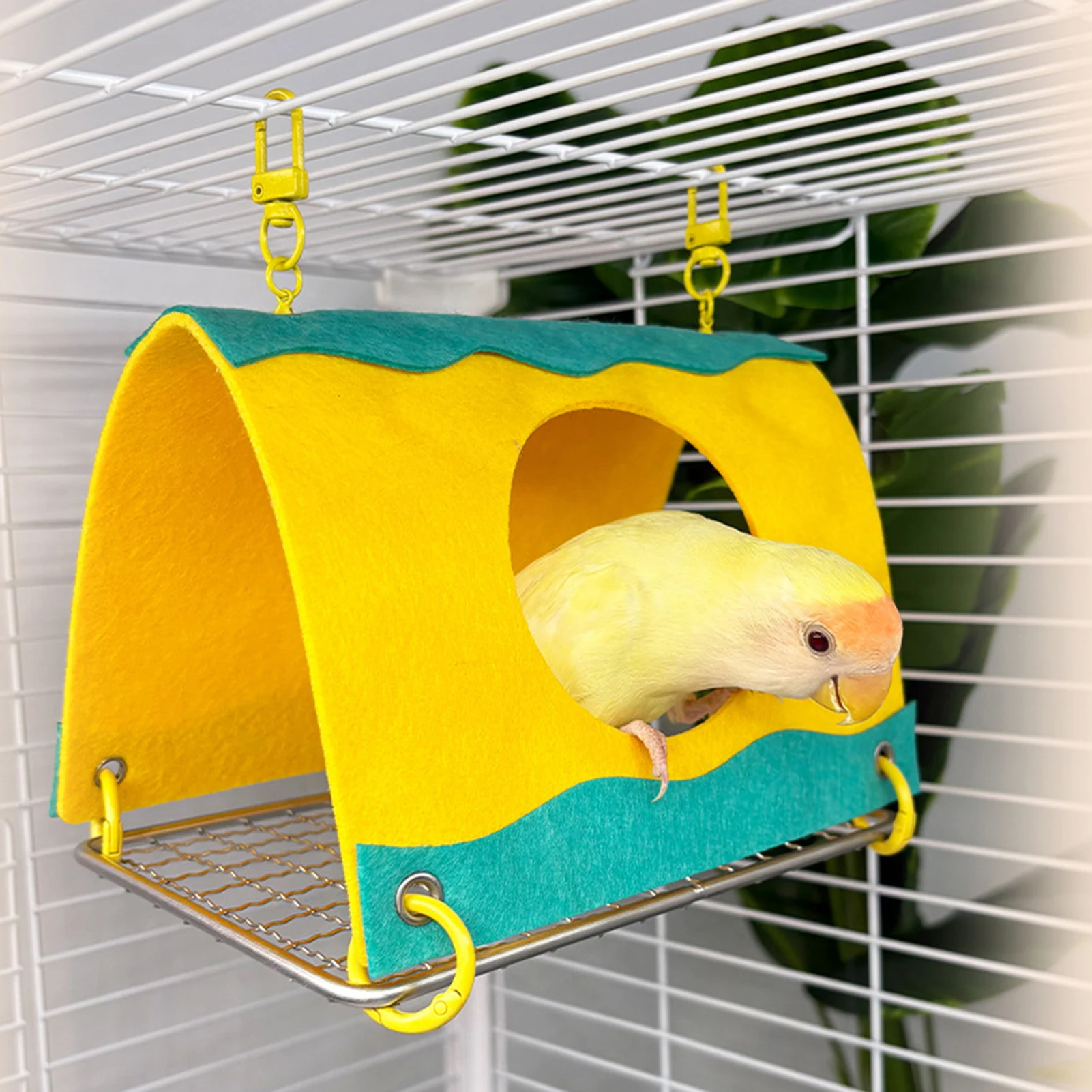 

Подвесной домик-гнездо для попугаев, треугольный дизайн, из дышащей ткани, для сна мелких домашних птиц, для использования в помещении и на улице