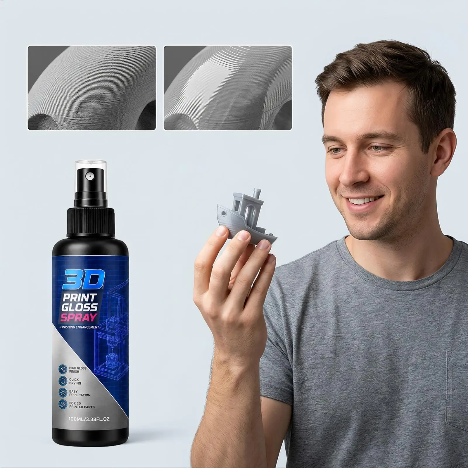 3D Print Gloss Finish Varnish Transparent Smooth Shine Top Coat for Figurine Statue Resin Model, Gloss Restorer Sealer