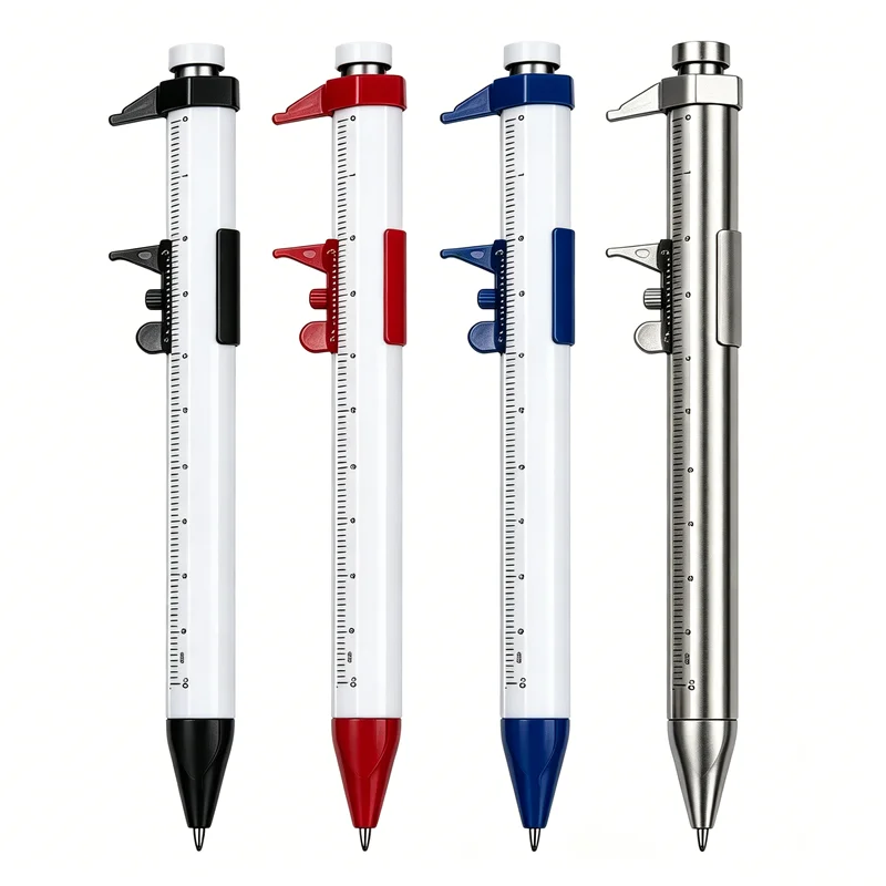 Multifunction Vernier Caliper Ballpoint Pen Gel Ink Pen Stationery Writing Instrument Measuring Tool School Office Supplies