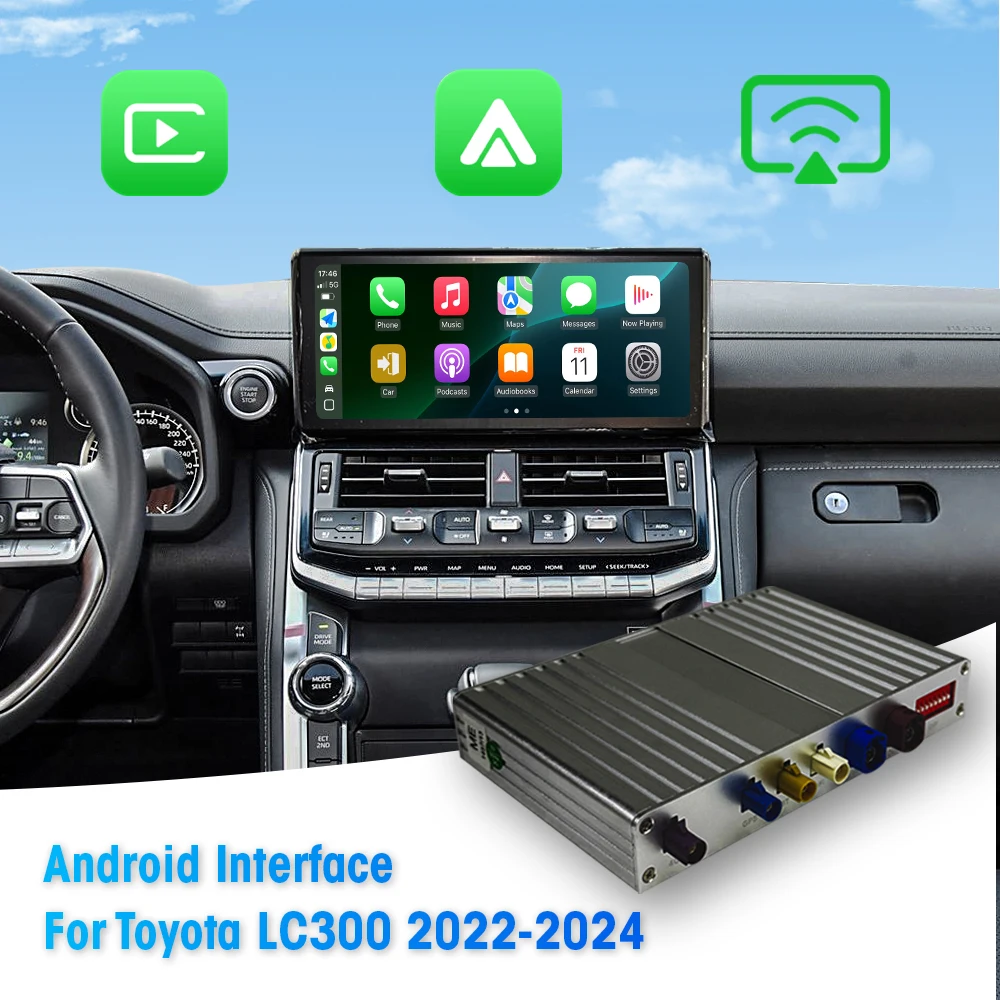 For Toyota LC300 2022-2024 Android Interface Module with Wireless Android Auto & CarPlay  Binarytek